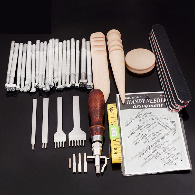 59PCS Leather Craft Set Hand T - Groover Stitching Tool recension och pris